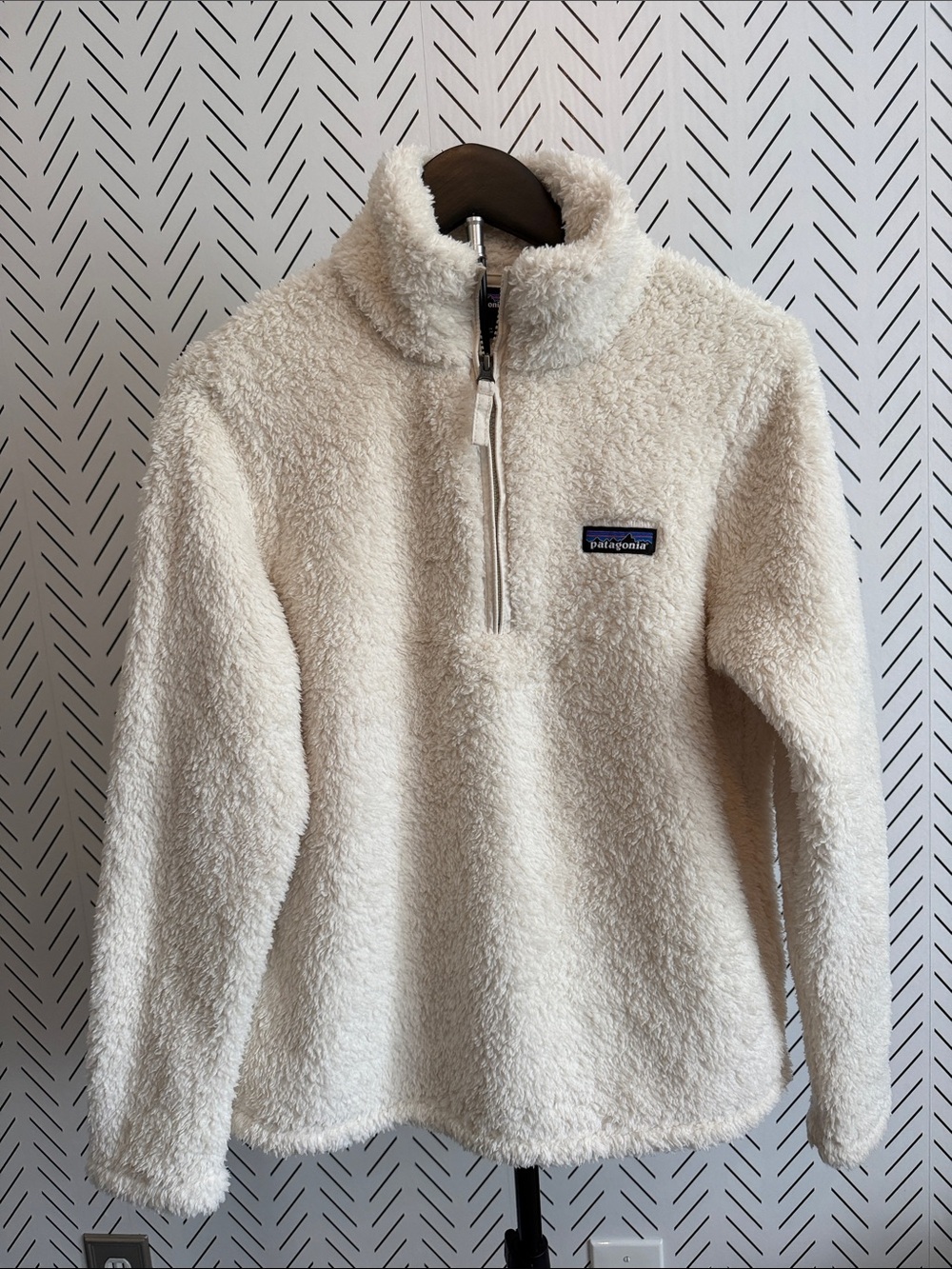Patagonia Cream Sherpa Quarter-Zip Pullover